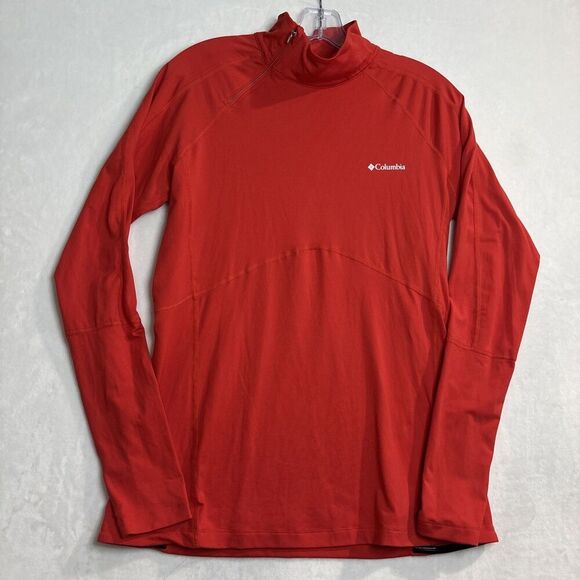 Columbia Women's Long Sleeve Side 1/4 Zip Top Base Layer Orange Size Large - Picture 1 of 15